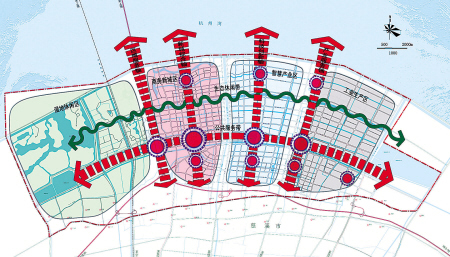 杭州湾新区未来20年空间结构规划图